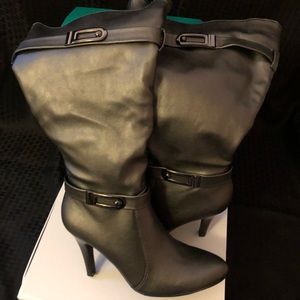 Graphite Grey wide calf boots